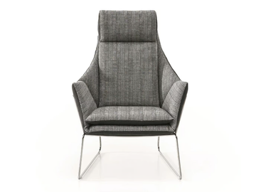 NEW YORK - Bergere fabric armchair high-back by Saba Italia - view 3